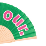 'Bonjour' Hand Fan  | Green