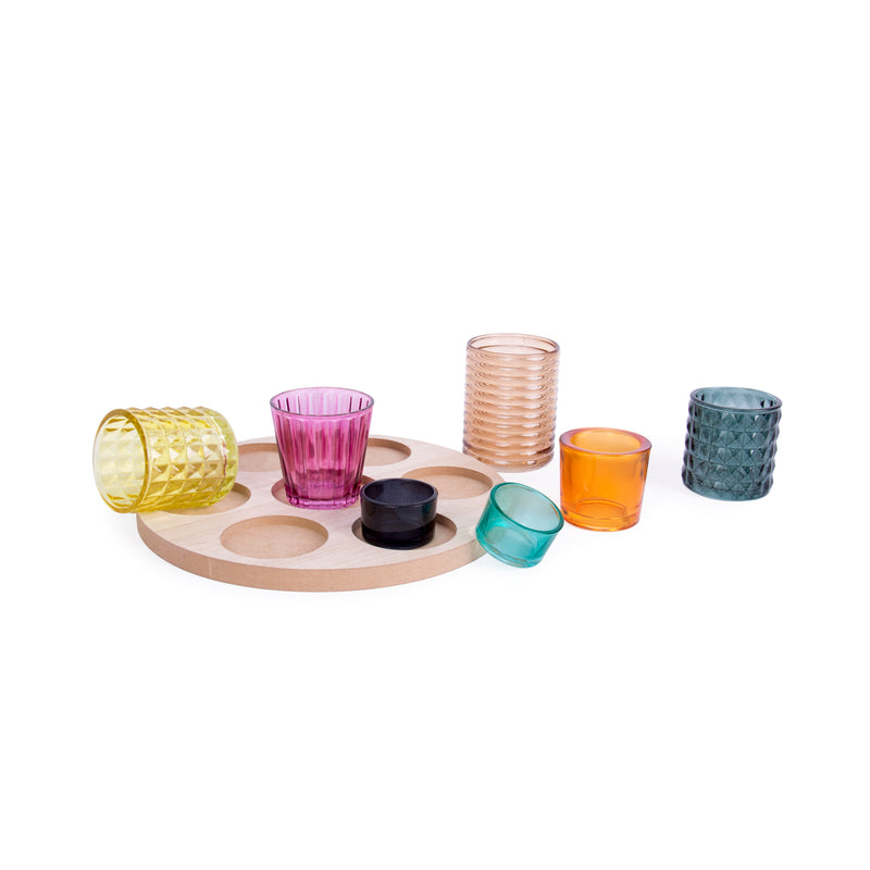 Candle Holder Set & Tray | Round