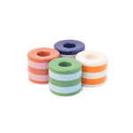 Ceramic Candle Holders | Multi Striped | Set of 4