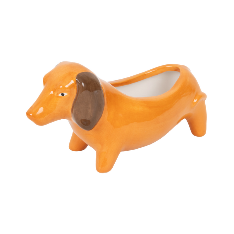 Dachshund Dog Planter | Light Brown