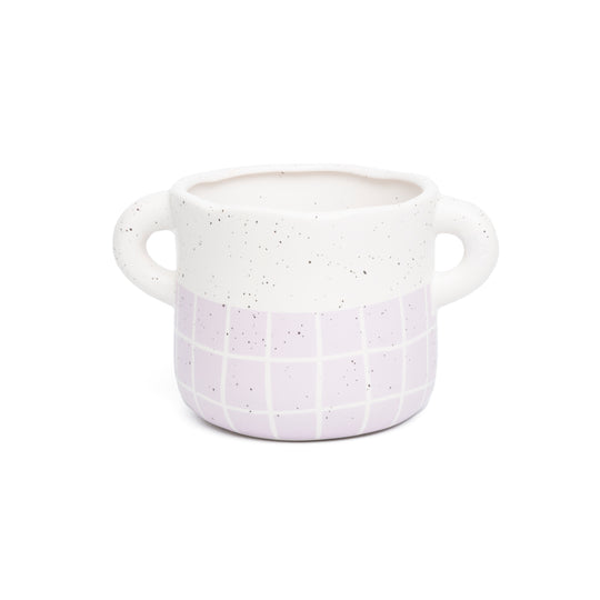 Handmade Handled | Planter Vase | Lilac | 11cm