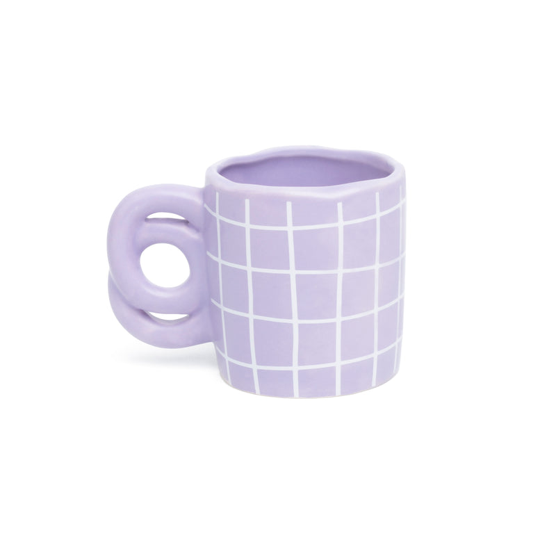 Handmade Striped Mug | Lilac