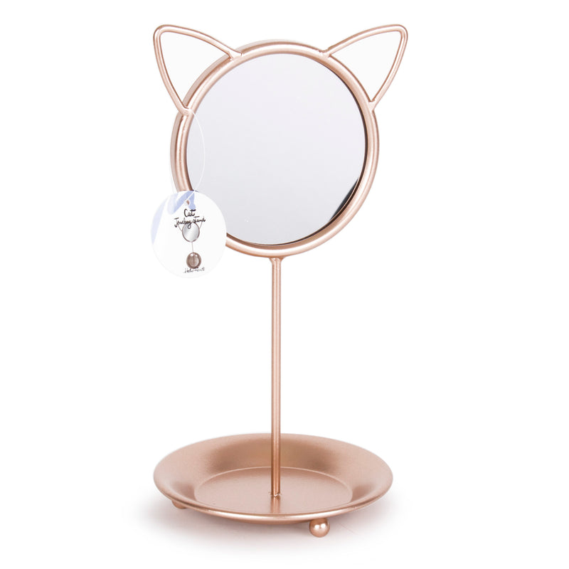 Jewellery Stand & Mirror | Bronze Cat