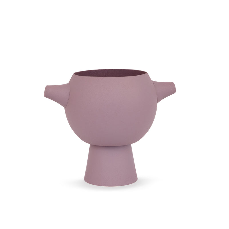 Luxe Collection Circular Vase | Matt Pink | 18.5cm