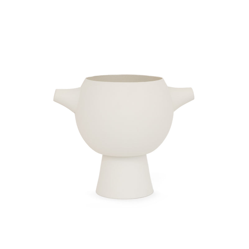 Luxe Collection Circular Vase | Off White | 18.5cm