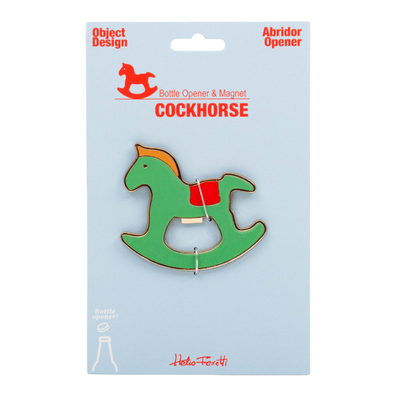 Magnetic Cock Horse Bottle Opener | Green