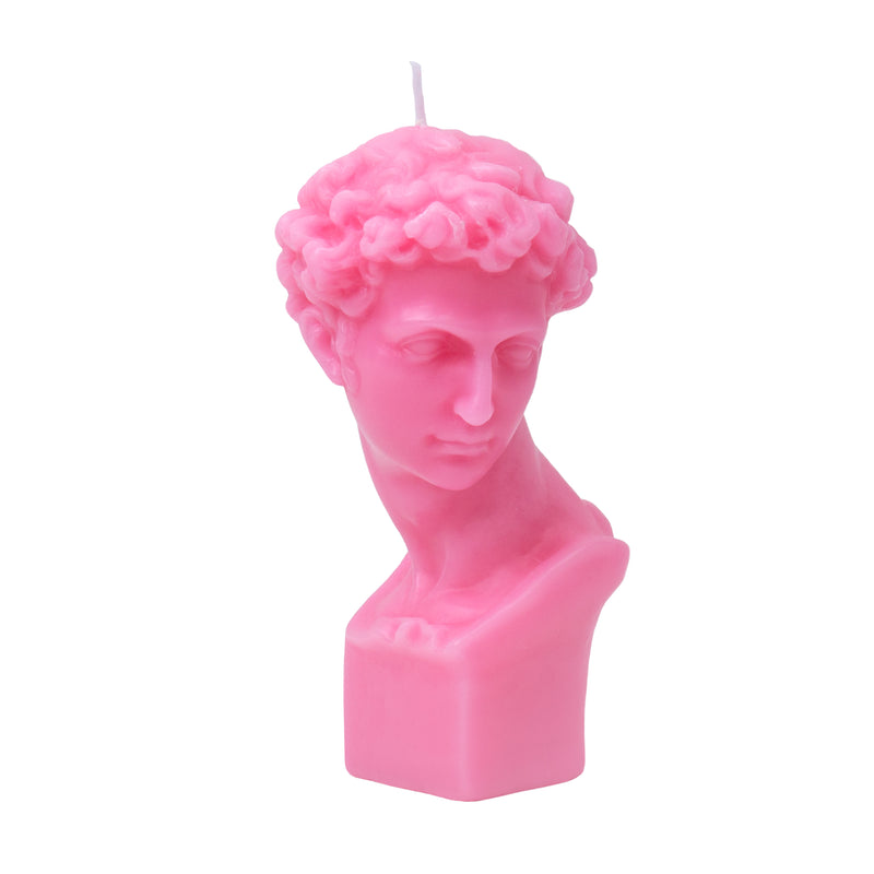 Michelangelo's David Bust Candle | Pink | 14cm