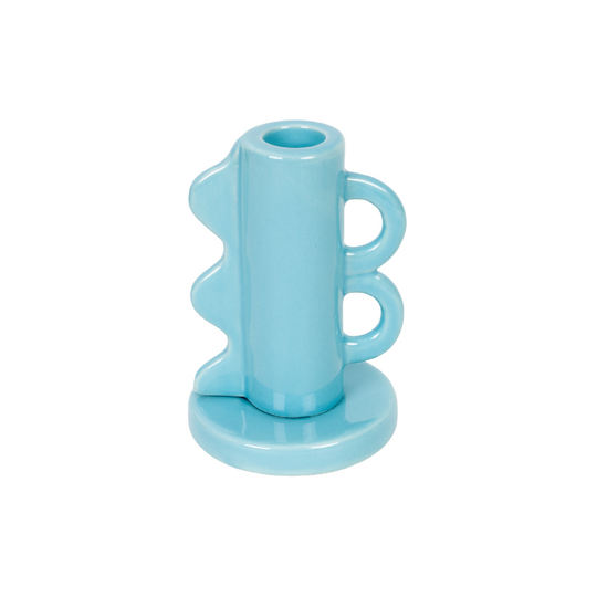 Retro Double Handle Candle Holder | Light Blue