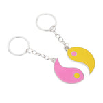 Set of 2 Keyrings | Ying Yang | Yellow & Lilac