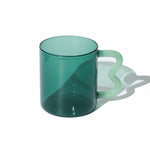 Wave Handled Glass Mug | Jade