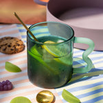 Wave Handled Glass Mug | Jade