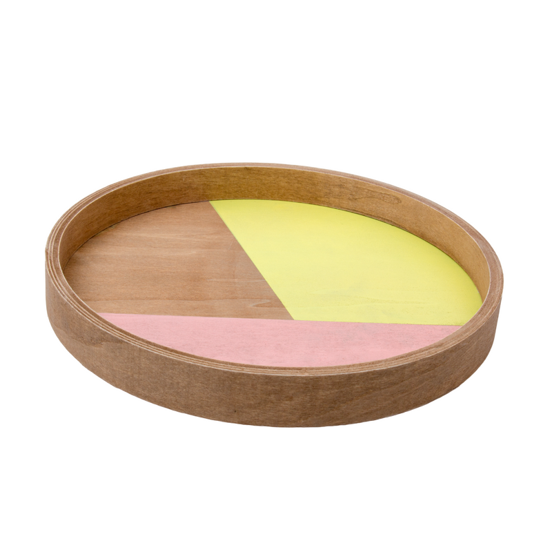 Wooden Sofa Tray | Pink