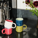 The Simon Ceramic Espresso Cups | Cream & Olive Splatter | Set of 2