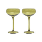 The Lou Coupe Cocktail Glasses | Olive | Set of 2