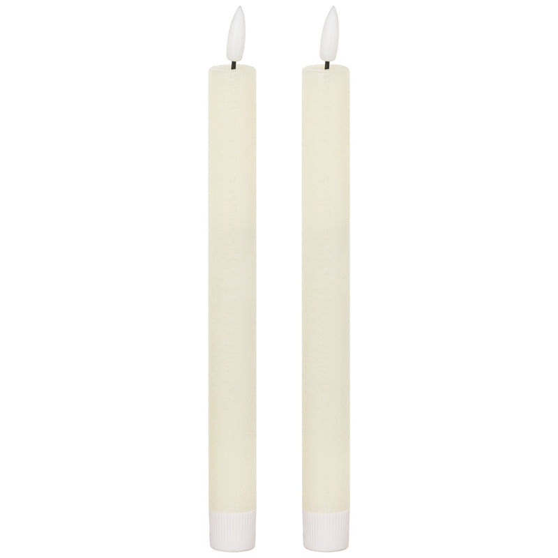 Luxe Collection Natural Glow LED Dinner Candles | Ivory | 2x25cm