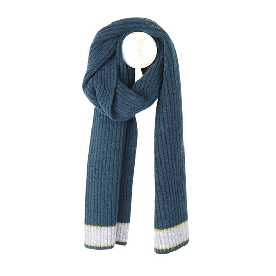 Men's Ribbed Knit Winter Scarf | Dusky Teal