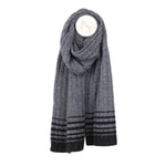 Men's Ribbed Knit Winter Scarf | Grey/Black