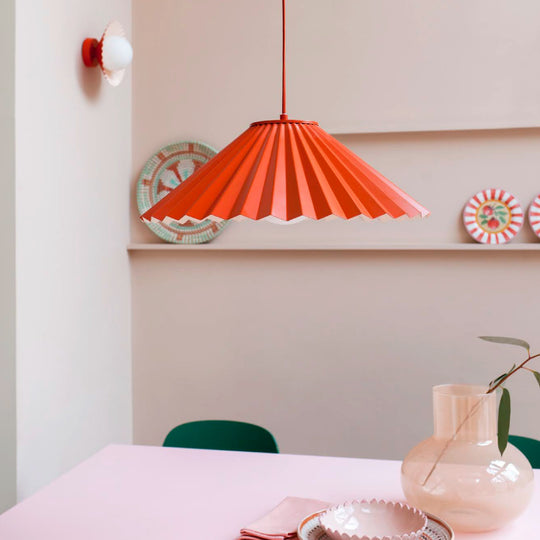 Large Pleat Pendant Ceiling Light | Emma Gurner Collection | Burnt Orange