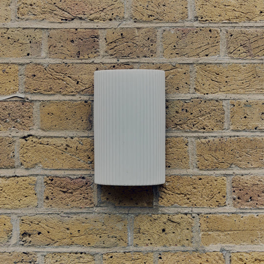 Ribbed Ceramic Pillar Wall Light | White