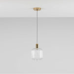 Ribbed Glass Shade Ceiling Light | Clear
