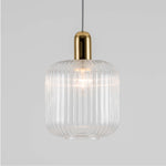 Ribbed Glass Shade Ceiling Light | Clear
