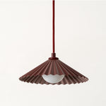 Small Pleat Pendant Ceiling Light | Emma Gurner Collection | Burgundy