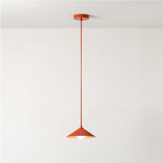 Small Pleat Pendant Ceiling Light | Emma Gurner Collection | Burnt Orange