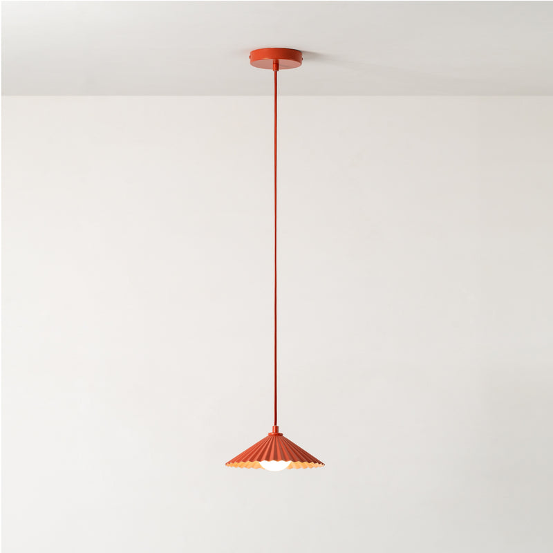 Small Pleat Pendant Ceiling Light | Emma Gurner Collection | Burnt Orange