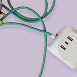 Fabric Cable Extension Lead | Green