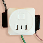 Fabric Cable Extension Lead | Green