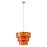 3 Tier Glass Chandelier | Amber