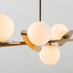 4 Shade Opal Disk Ceiling Light | Brass