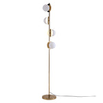 4 Shade Opal Disk Floor Light | Brass