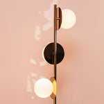 4 Shade Opal Disk Floor Light | Brass