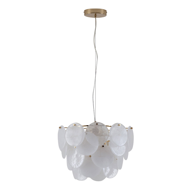 Glass Disk Chandelier Ceiling Light | White