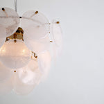 Glass Disk Chandelier Ceiling Light | White