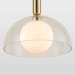 Glass Dome Pendant Ceiling Light | Brass