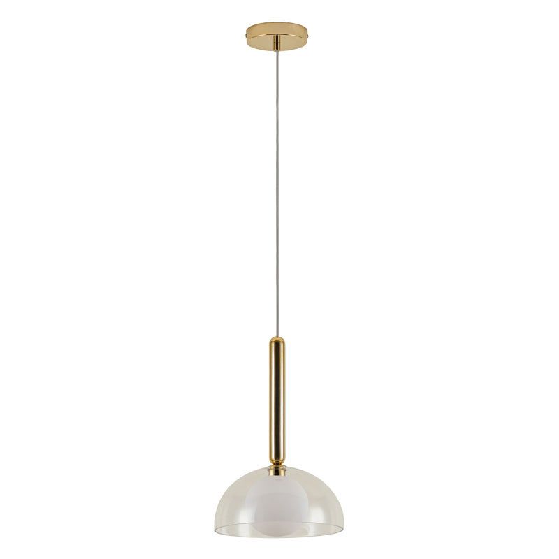 Glass Dome Pendant Ceiling Light | Brass