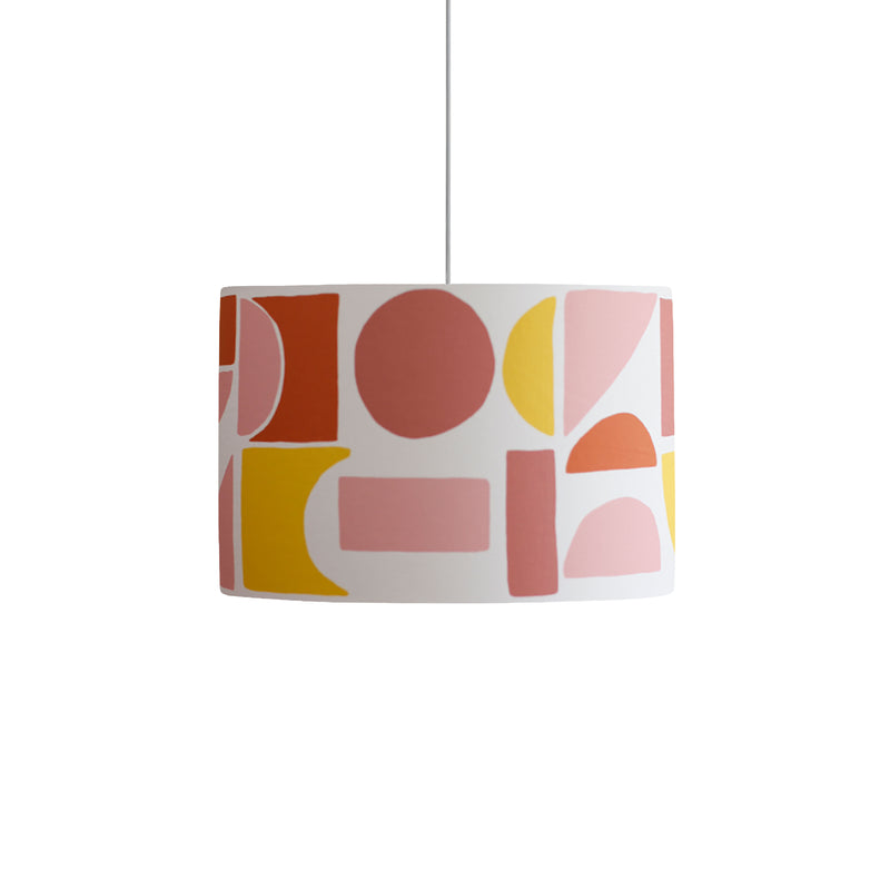 Large Tiles Printed Shade | Pink/Orange/Yellow