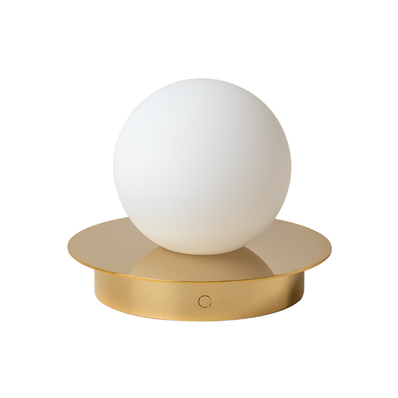 Opal Disk Cordless Table Lamp | Brass