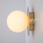 Opal Disk Wall Light | Brass