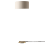 Wooden Disk Floor Lamp | Brass