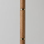 Wooden Disk Floor Lamp | Brass