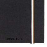 Essential Iconic Plain A5 Notebook with Tricolour Strap | Black