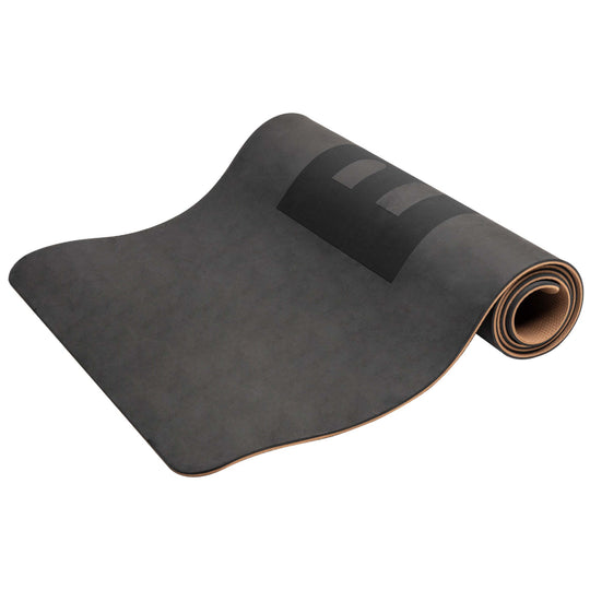 Iconic Yoga Mat with Signature Strap | Black & Camel