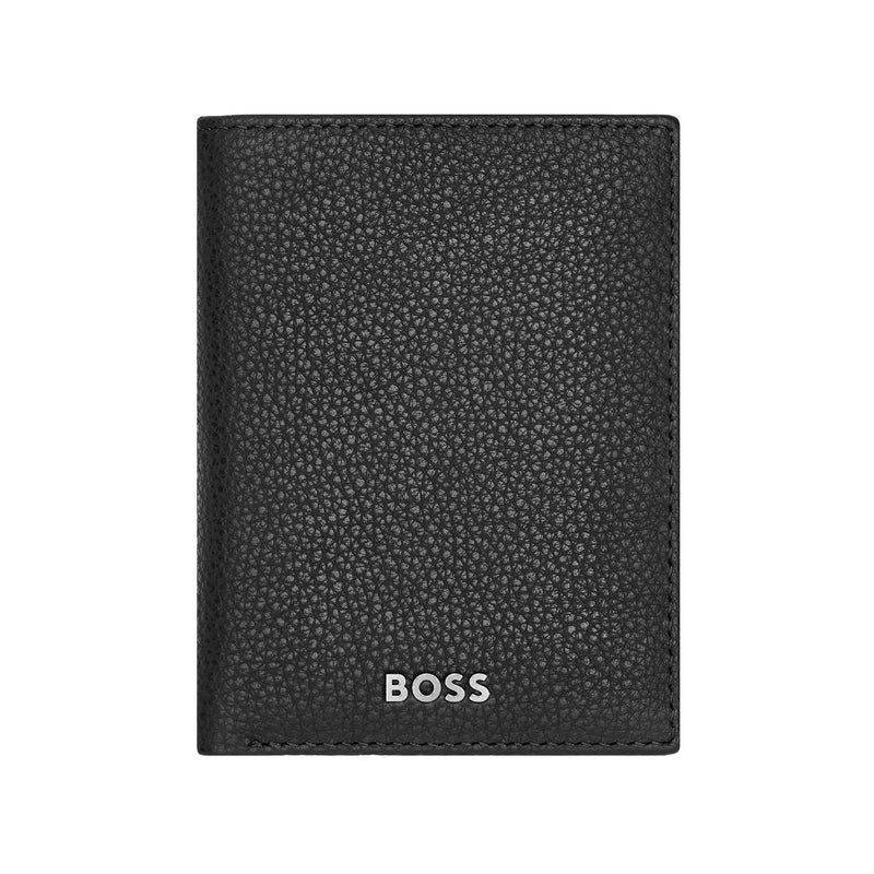 Men's Classic Grained Leather Folding Card Holder | Black