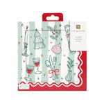 Bon Noel Christmas Icons Napkins | Red, Green & White | Set of 20