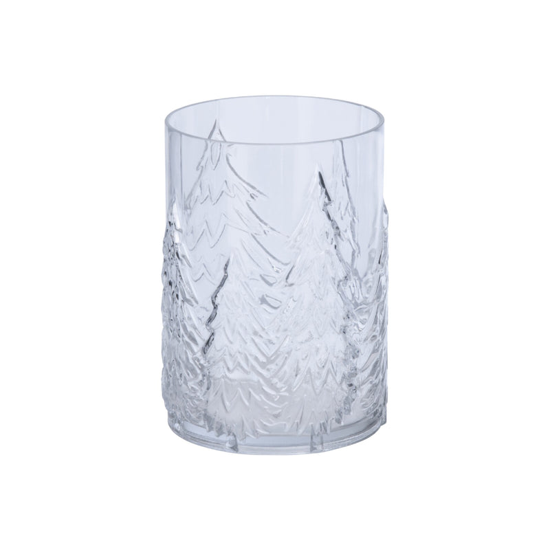 Embossed Fir Tree Hurricane | Glass | 23.5cm