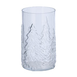 Embossed Fir Tree Hurricane | Glass | 27.5cm