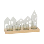 Heart Village Tealight Holder | White | 28cm